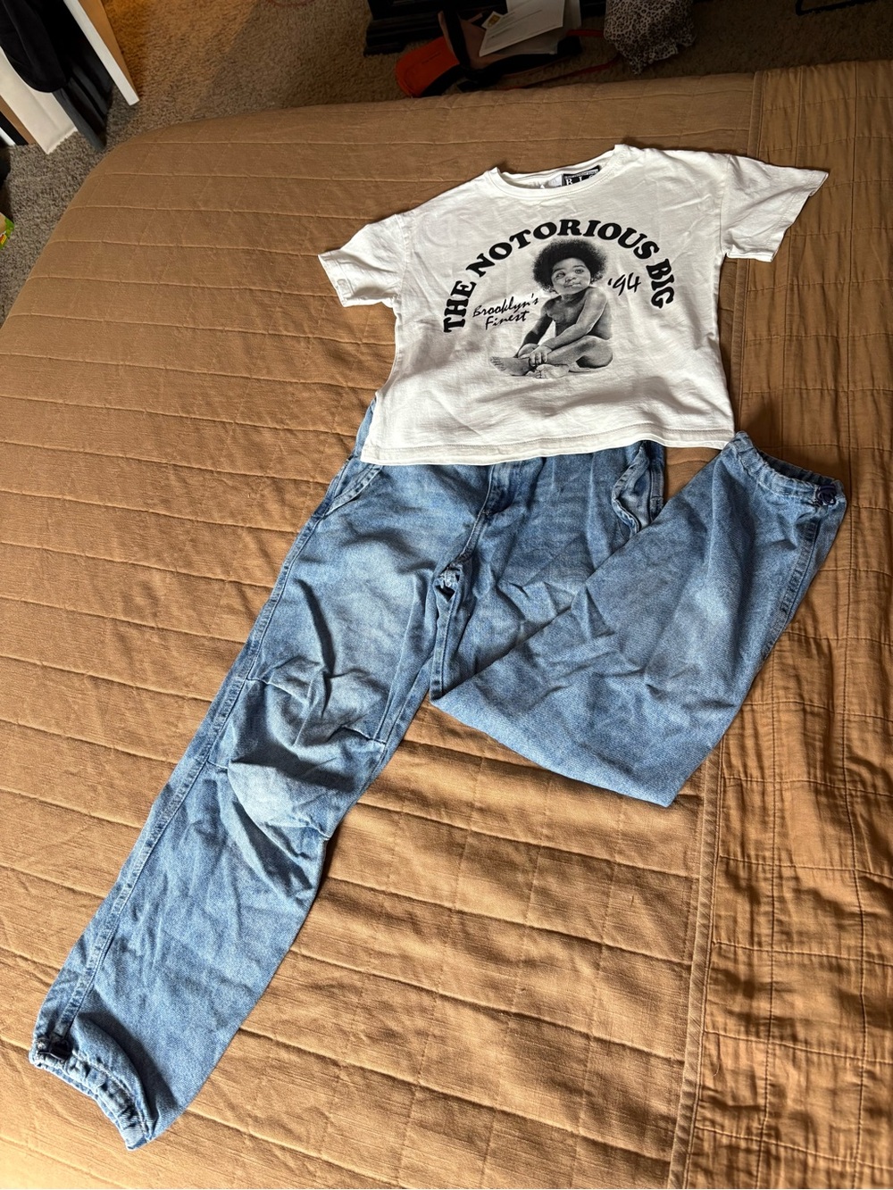 Zara kids Light Blue Relaxed Jeans and T Shirt